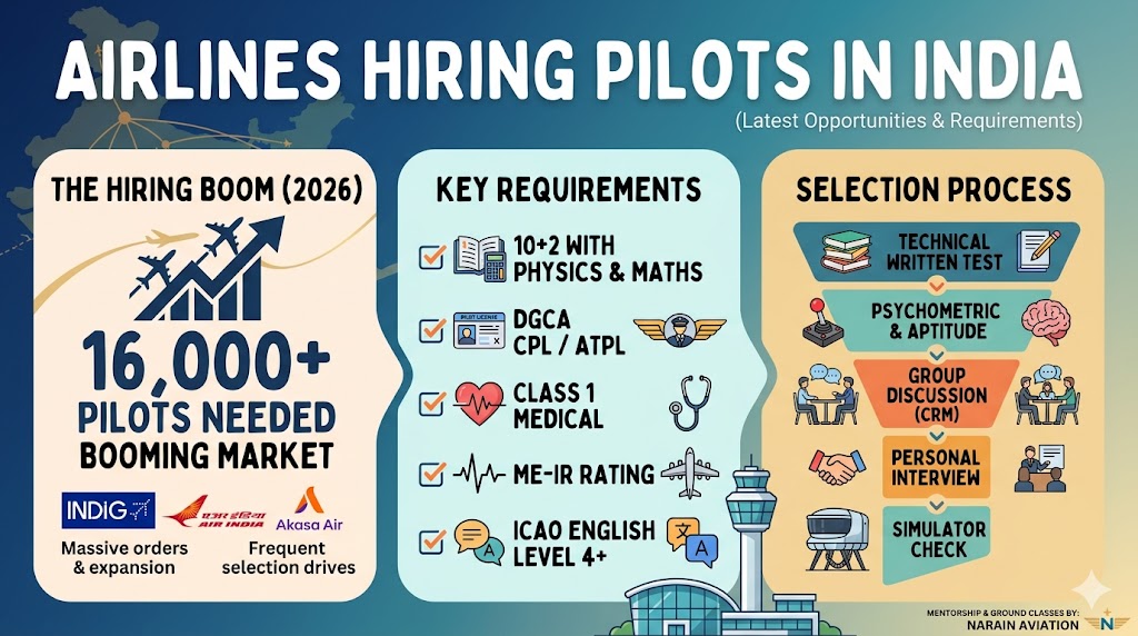 Airlines Hiring Pilots in India (Latest Opportunities & Requirements)