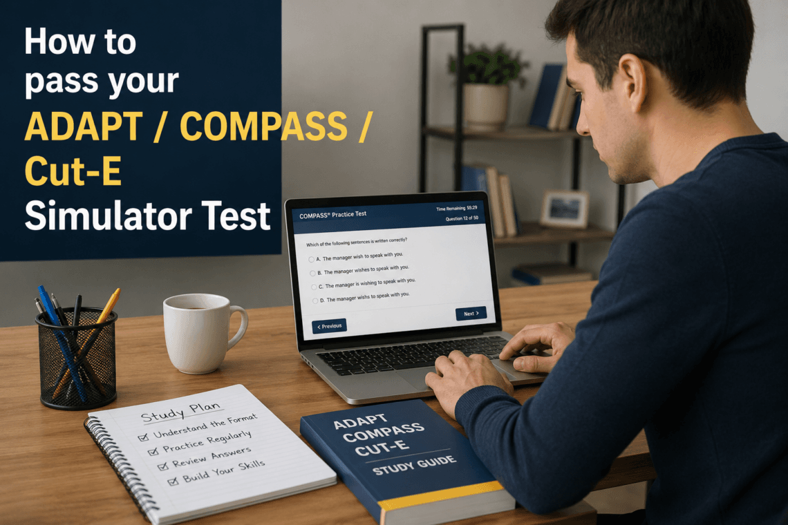 How to pass your ADAPT / COMPASS / Cut-E Simulator Test