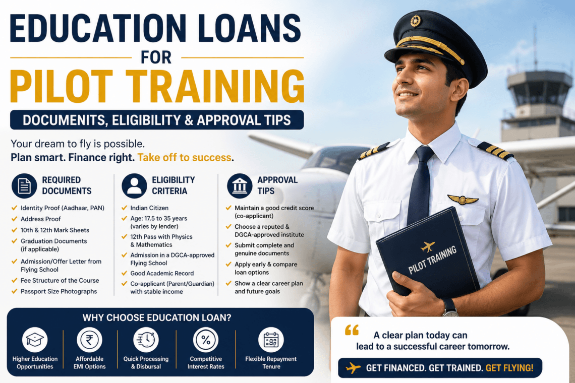 Education Loans for Pilot Training: Documents, Eligibility & Approval Tips